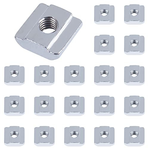 Yeepeo M5 Nutensteine Nut 6 - Typ B, 20 Stück Nutsteine Set | T-Nut Kohlenstoffstahl, T Nutenstein Set für 20-Serie Aluminiumprofil-Extrusionsschlitz
