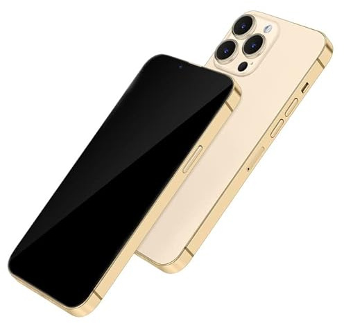 FufoneUS Affichage faux jouets téléphone téléphone portable modèle métallique réplique non fonctionnement 1:1 téléphone pour téléphone 13 pro max faux jouet mobile, 13pro Max Gold Écran Noir