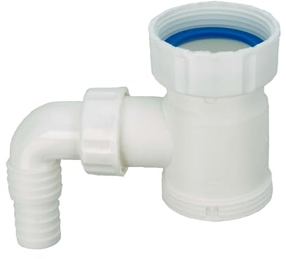 tecuro Raccord intermédiaire 1 1/2 pouces avec raccord appareil pour siphon d'évier, compatible avec lave-vaisselle et lave-linge