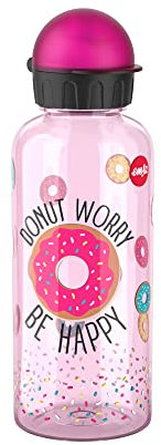 Emsa N30607 Teens Tritan Trinkflasche | Fassungsvermögen: 0,6 Liter | 100% sicher/praktisch/hygienisch/dicht/unbedenklich | cleverer Trinkverschluss | robust | Design: Donut