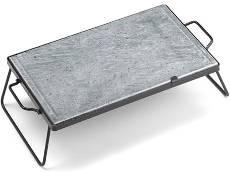 Pietra Ollare 30x40 cm con Supporto Pieghevole Ompagrill DS30/40/BLACK