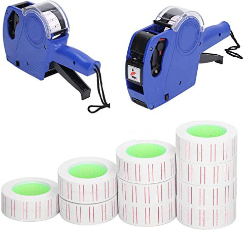 Preisetiketten Drucker, 21 x 12 mm Preis Etikettiergerät, 15000 Stück, Preisetiketten für Maschinenetiketten, 30 Rollen einreihiges Etikettenpapier für MX5500-Etikettierpistole