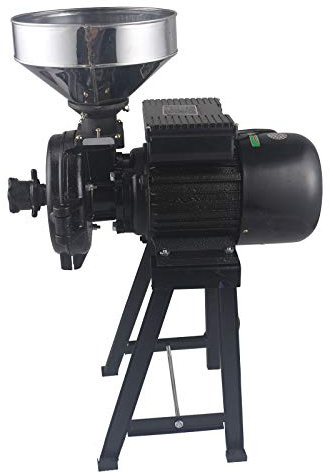 2200 W 220 V Molinillo de cereales eléctrico negro Molinillo de grano seco molino de chatarra, con embudo, alta velocidad, fina, alta eficiencia, para familias y comerciales