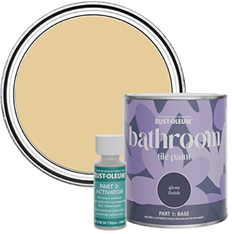 Rust-Oleum Yellow Water-Resistant Bathroom Tile Paint in Gloss Finish - Sandstorm 750ml