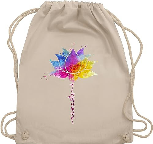 Shirtracer Turnbeutel Rucksack - Taschen - Namaste Lotusblüte Meditation Yoga Mandala Spirit - Unisize - Naturweiß - yoga-tasche joga geschenke tasche für fans alles