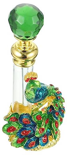 OUNONA Grüne Vintage Reiseparfümflasche 4ml aus Legierung Glas | Nachfüllbar, Auslaufsicher und Dicht, für Zuhause und Reise, Dekoratives Accessoire für Freunde
