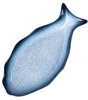 Kichvoe Ceramic Fish Serving Platter 12.20 Inch Fish Shaped Dish Plate for Seafood Appetizers Kitchen Tableware