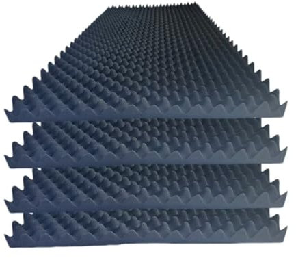 YXIJZLG 48 “X 24 ‘X 2’ inches 4 Pack Eggshell High Density Foam Board, Acoustic Foam, Sound Deadening Foam Studio Foam Board, Wall Noise Reducing Acoustic Board (Black)