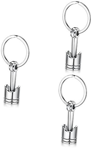 SOLUSTRE 3st Kolben Schlüsselanhänger Schlüsselanhänger Auto Schlüssel Halter Schlüsselbund Schlüsselhalter Kolben- Aus Metall Auto-en-