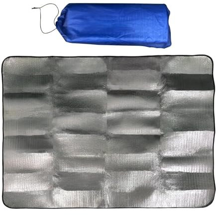 Isolierende Folienmatte, wasserdichte Zeltunterlage, tragbare Schaumstofffolie, doppelseitige Aluminiumfolie für Picknick, Reisen, Outdoor, Reisen, Wandern, Camping