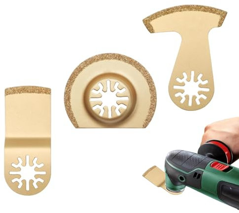 COZERI 3 Stück Multitool Sageblätter Hartmetall Zubehor Für Fliesen Fugenmortel Beton Mauerwerk Oszillierende Klingen Für Multifunktionswerkzeuge Ideal Zum Schneiden