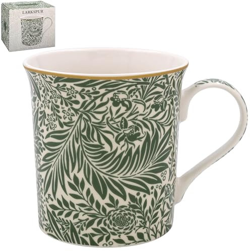 The Leonardo Collection William Morris Larkspur Mug for Home & Kitchen | Stylish Ceramic Mugs for Tea & Coffee | Lovely Cup Set for Mens Gifts & Birthday Gifts for Women