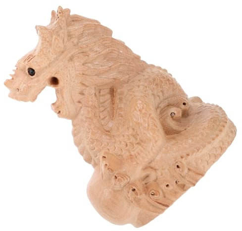IMIKEYA Schnitzereien Aus Holz Drachenskulptur Unbemalte Drachenfigur Schreibtischspielzeug Geschnitzte Drachenfigur Sternzeichen Drache Figur Drachenspielzeug 2024 Drachenfiguren Hölzern