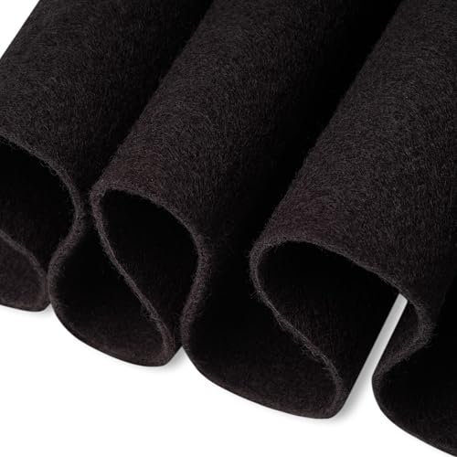 Bastelfilz, 182 cm breit, 1,6 mm dick, schwarz, 90 cm, rot