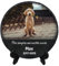 Givelle Pietra Commemorativa Personalizzata per Animali Domestici, Targa Rotonda in Ardesia con Foto, 10-20 cm, con Supporto