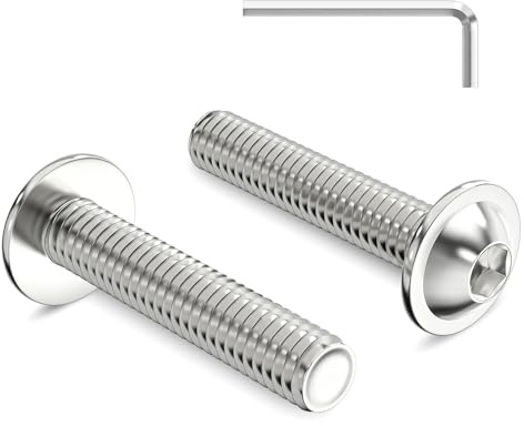 Zuyya M6 x 30 mm Linsenkopfschrauben mit Flansch, M6 Schrauben, 20 Stück | Innensechskant Antrieb, Edelstahl A2 V2A Schrauben, Flachkopfschrauben Vollgewinde mit Innensechskantschlussel
