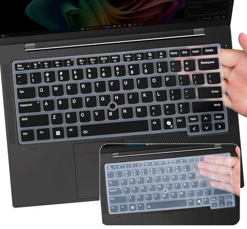 Tastaturabdeckung für Lenovo ThinkPad T14/T14s/P14s/L14 Gen 5 14 Zoll, ThinkPad T14s Gen 6 14 Zoll (35,6 cm), 2 Stück (nicht passend für E14 Gen5/6, T14 T14s P14s L14 Gen4/3), Schwarz + Transparent