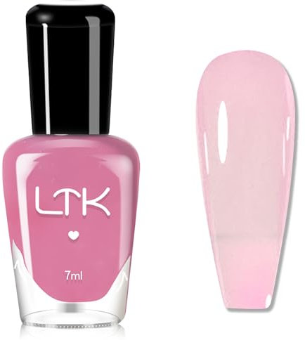Jelly Nail Polish - Sheer Milky Pink Nail Polish - Pink nail Varnish Quick Dry - Long Lasting Nail polish No Bake - Translucent Breathable nail polish No Chip for Women Nail Art