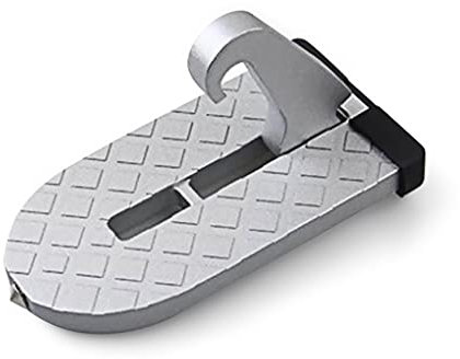 Pedal Puerta Coche,Pedal para Puerta de Coche Multifunción Plegable Coche Techo Rack Step Puerta Paso Paso Universal Latch Gancho Auxiliar Pedal Pedal Aleación de Aluminio(Silver)