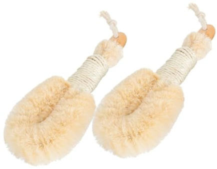 SAFIGLE 2piezas Cepillo Corporal De Sisal Natural Para Ducha y Exfoliación Profunda Con Mango Ergonómico Para Eliminar Piel Muerta y Mejorar Circulación Sangre