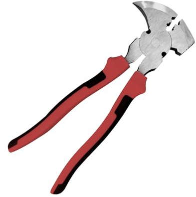 Fyrdyn Alicates Para Cercas, Alicates para Cercas Extractor de Clavos Herramientas de Corte, Extractor de Grapas y Cabezas de Manual Resistente para Doblar Sujetar Alambre Cable Granja