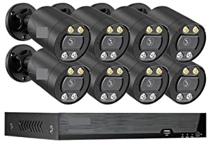 ERETYRET Di Telecamere Di Sicurezza POE 8MP Nvr Kit Registrazione Telecamera IP Esterna Sicurezza Protezione Set Di Videosorveglianza Facile Da Installare(4T,8CH NVR and 8 Camera)