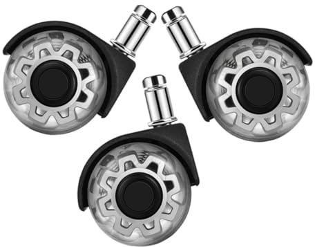 DOITOOL 3 pièces Lot de Roulettes de Rechange pour Chaise de Bureau Roues Pivotantes Silencieuses et Robustes pour Chaise Gaming et Ordinateur Installation Facile et Protection Sol