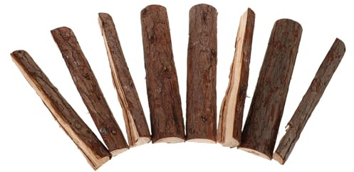 Garneck Lot De 8 Bûches Décoratives En Bois De Bouleau Bûches De Cheminée Insert De Cheminée Bois De Chauffage Pour Décoration Extérieure Décoration