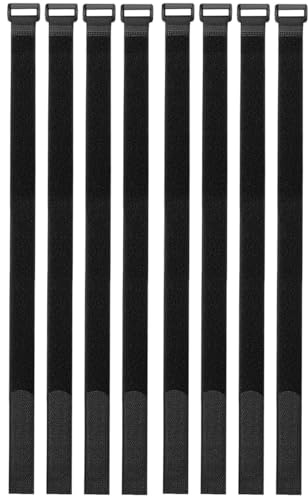 20 Pezzi Fascette Riutilizzabili Sellette Fissaggio Ccavi Fascette in Multifunzionali Elementi di Fissaggio 2 * 50 cm per la Gestione dei Cavi,Organizzatore di Cavi (Nero)