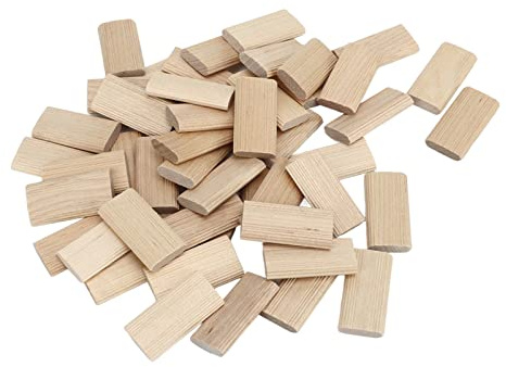 TOPINCN Domino-Zapfen aus Buchenholz, 50 Stück, für die Holzbearbeitung, Präzise Ausrichtung, Holzdübel für Tischler und Rahmenbauer