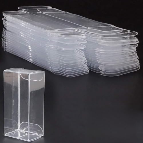 Fyearfly Vetrina per auto in scala 1:64, confezione da 10 scatole trasparenti in PVC, 30 x 40 x 82 mm, protezione antipolvere ispessita per collezione di modelli di auto