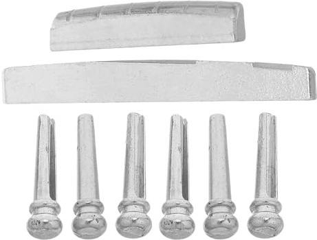 Gatuida Steg für Akustikgitarre Metall-saitenhalter Sattel und Stegset Ersatz-stegbolzen Gitarrenniederhalter für Klassische Gitarren Saitenschutzteil