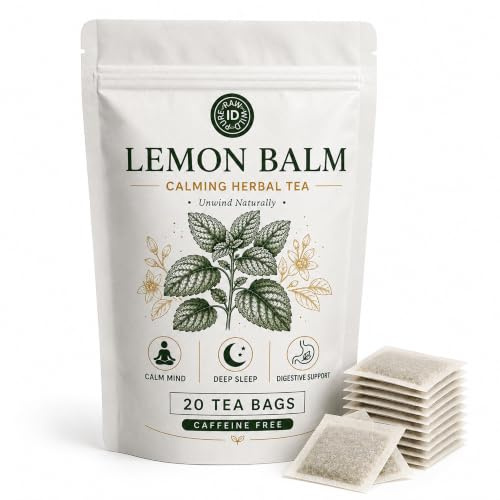 Lemon Balm – 20 Tea Bags – Supports Deep Relaxation, Helps Maintain Natural Sleep & Rich in Essential Oils for Digestive Wellness | 100% Pure, Raw & Wild-Harvested