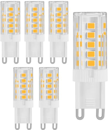 DAFNE G9 Lampadine LED, 6 PCS Luce Bianca Calda 5W 3000K 500Lm Equivalente 40W Lampada Alogena, 220-240V Angolo a fascio 360 °, Non Dimmerabile, per Soggiorni,Camere da Letto,Corrido