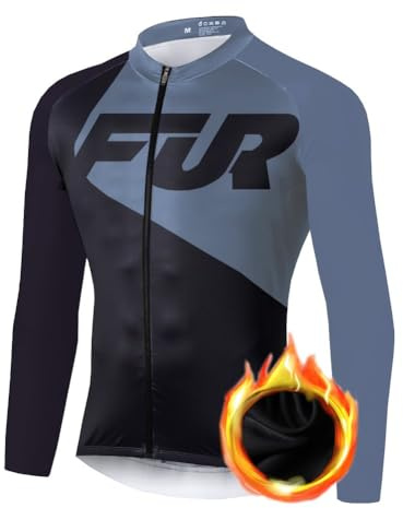 UGLY FROG Neue Klassik Vlies Fahrradtrikot Fahrradbekleidung Winter Herren Thermo Langarmtrikot Radfahren Jersey Triathlon Rennrad Trikots & Shirts Kleidung