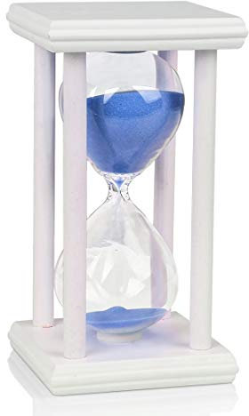 Tenlacum Trä 20 minuter vit ram blå sandglas timglas timme meter sandtimer 20 minuter för barn sandklocka sandglas timers sandglas timglas sandglas sandglas sandklocka spel heminredning