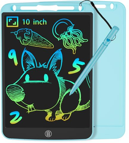 JOEAIS LCD Schreibtablett 10 Zoll, Tragbarer Elektronischer Zeichenblock zum Lernen, Kritzeln und Notieren, Weihnachts- und Geburtstagsspielzeug Geschenke für Jungen und Mädchen (Blau)