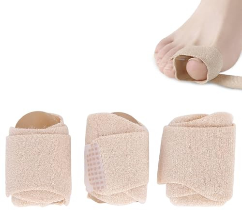Agatige 3pcs Toe Separator Wraps, Elastic Fabric Silicone Toe Spreaders Big Toe Straightener Bunion Corrector for Women Men Hammer Toes, Overlapping Toes, Hallux Valgus, Calluses