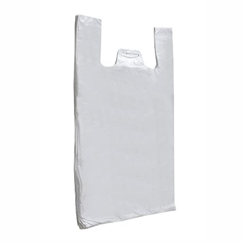 Sterling bargains 100 x Extra Large 100% Recycled 12 x 18 x 24 Carrier Bags / 24 Micron/Plastic Strong Heavy Duty Jumbo Vest Eco Friendly 12x18x24 inch