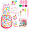 KAEGREEL Kit Petit Chef Cuisine Enfant avec Tablier Dinosaure, 26 Pièces Jouet Cuisine Ustensile avec Toque Cuillères Fouet, Chef Jeu de Rôle Cadeaux pour Garçons Filles 3 4 5 6 7 Ans (Rose)