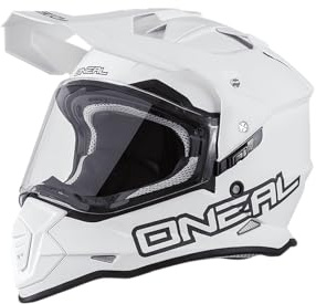 O'NEAL | Motorradhelm | Enduro Motorrad | Ventilationsöffnungen für maximalen Luftstrom & Kühlung, ABS-Schale | Sierra Helmet FLAT V.23 | Erwachsene | Weiß | Größe S