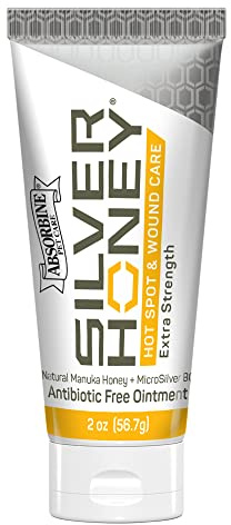 Absorbine Silver Honey Hot Spot & Wound Care Ointment 2oz Tube, Manuka Honey & MicroSilver BG, Medicated for Dogs, Cats, Small Animals