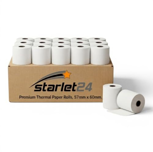 Premium Thermo-Kassenrollen 57mm x 60mm x 12mm – Kompatibel mit Casio, Sharp, Olympia, Sam4s & vielen Registrierkassen (50 Rollen je 40m)