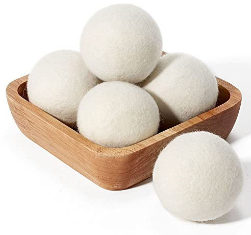 PalviHome Wool Dryer Balls (6 Pack), Tumble Dryer Balls for Laundry to Reduce Drying Time, Static Cling, and Wrinkles - Natural Fabric Softener - Hand Made and Reusable - (Large)