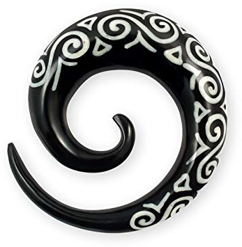 Fly Style Piercing Ohr Expander aus Horn und Knochen - Dehnschnecke Dehnspirale Dehnungsschnecke Dehnsichel