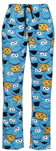 Sesamstraße Krümelmonster - Gesicht Frauen Pyjama-Hose blau Fan-Merch, TV-Serien, Zeichentrick