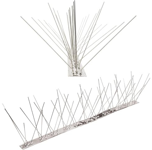 3 Meter (6 x 0,5m) Taubenspikes 5-reihig auf V2A-Flexleiste - hochwertige Lösung für Vogelabwehr Taubenabwehr Edelstahl Spikes