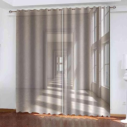 Tende Oscuranti Termiche Isolanti 3D - Davanzale Soleggiato Bianco 140 X 160 Cm (L X A) - Camera Da Letto Con Occhielli Per Finestre Soggiorno Interni Riduzione Del Rumore Decorazione Ufficio Ristora