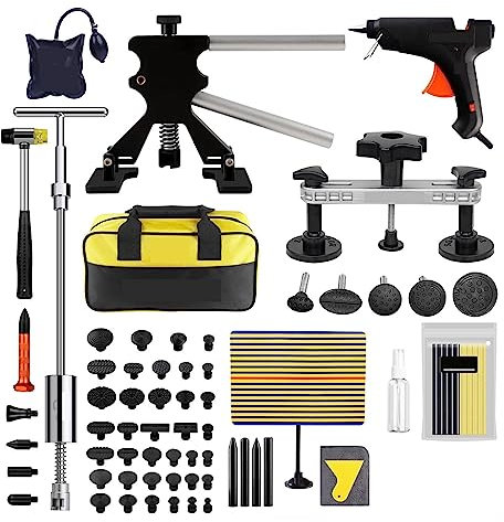 OSBELE Strumenti di Riparazione Automatica Riparazione di ammaccature Senza Vernice for Auto Slide Hammer Bridge Puller Dent Lifter Tool Kit Utensili a Mano Herramientas Rimuovi ammaccature(UK Plug)