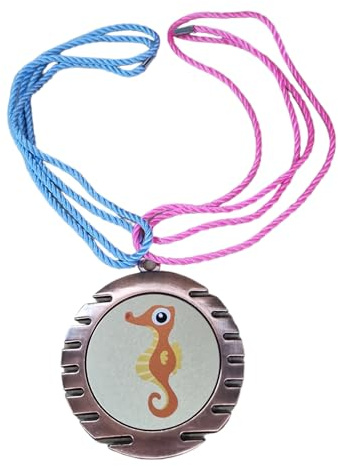 eberin · XL Medaille Schwimmen Ø 70mm · Seepferdchen · Frühschwimmer Medaillen · Schwimmabzeichen · Medaille mit rosa Kordel in Gold//Silber//Bronze · Medaille personalisierbar mit Gravur ·